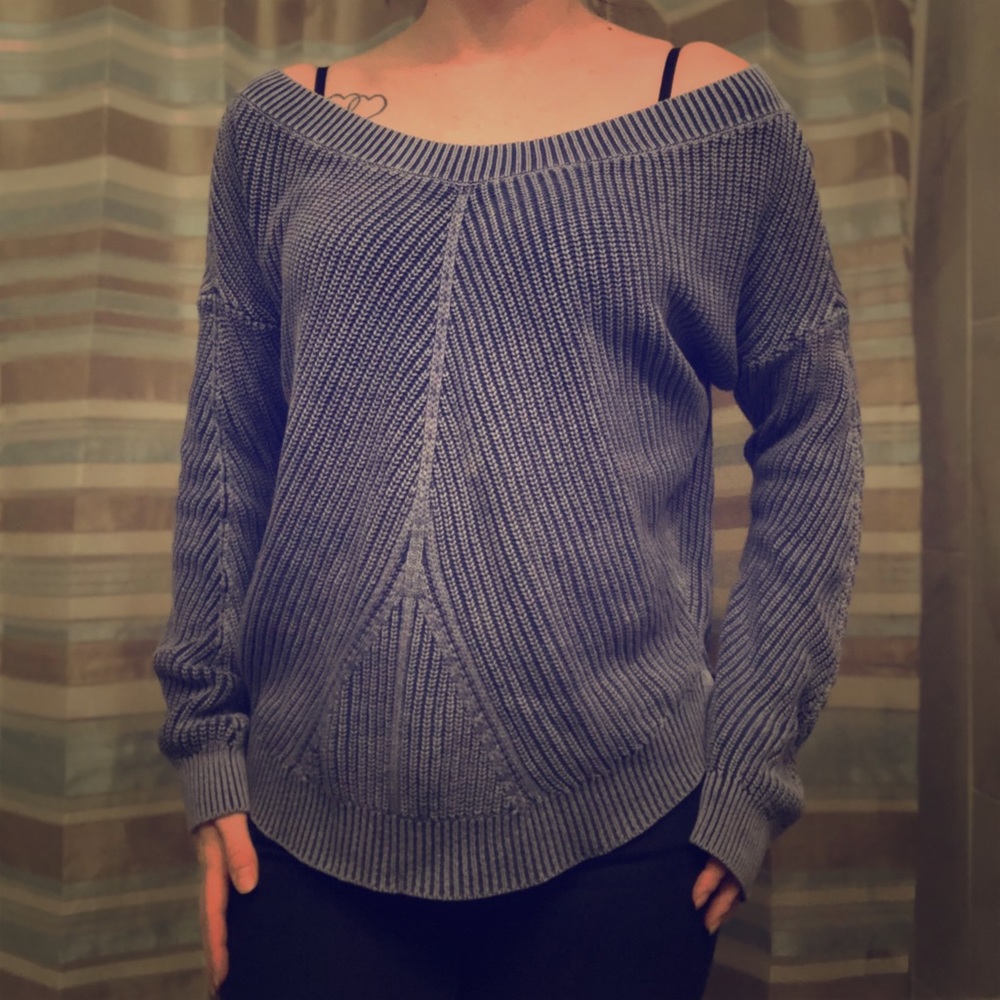 Blue denim washed sweater